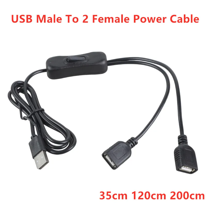 Q39D Double USB Nữ mở rộng với bộ chuyển đổi cho thiết bị sạc 35/120/200cm