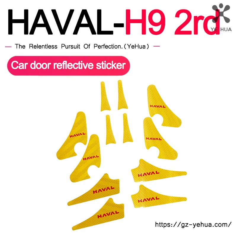 Car Door Sticker Safety Open Warning Reflector Tape For GWM Great Wall Haval H9 2024 2025