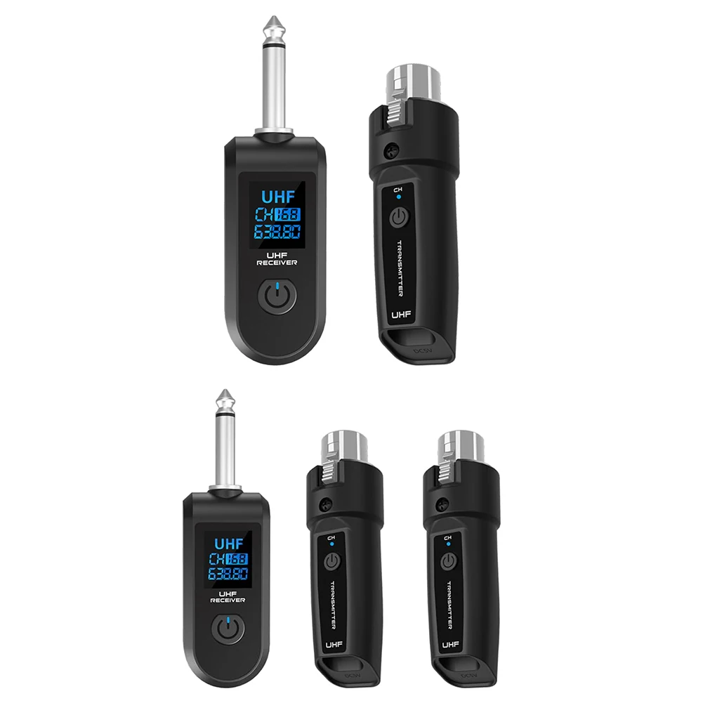 XLR Transmitter and Receiver Microphone Wireless System Wireless Mic Adapter for Audio Mixer Dynamic Mic Electric Guitar Bass