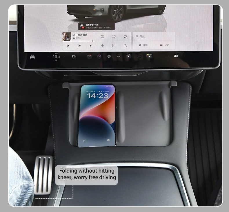 For Tesla Model 3 Y Highland Juniper 2021-2025 Hidden Screen Storage Magnetic Opening And Closing Hidden Large Space Storage Box