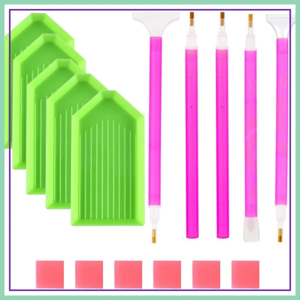

16 Pcs Diamond Painting Tools with Pen, Glue Clay, Plastic Trays - DIY Art Supplies