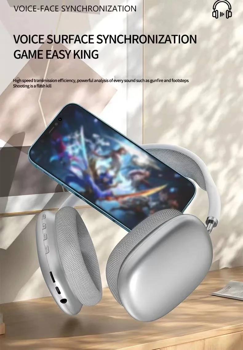 Noise Cancelling Gaming Headset Wireless Bluetooth 5.1 With Mic Noise Canceling Headphone Stereo Sound Sport Earphone For iPhone