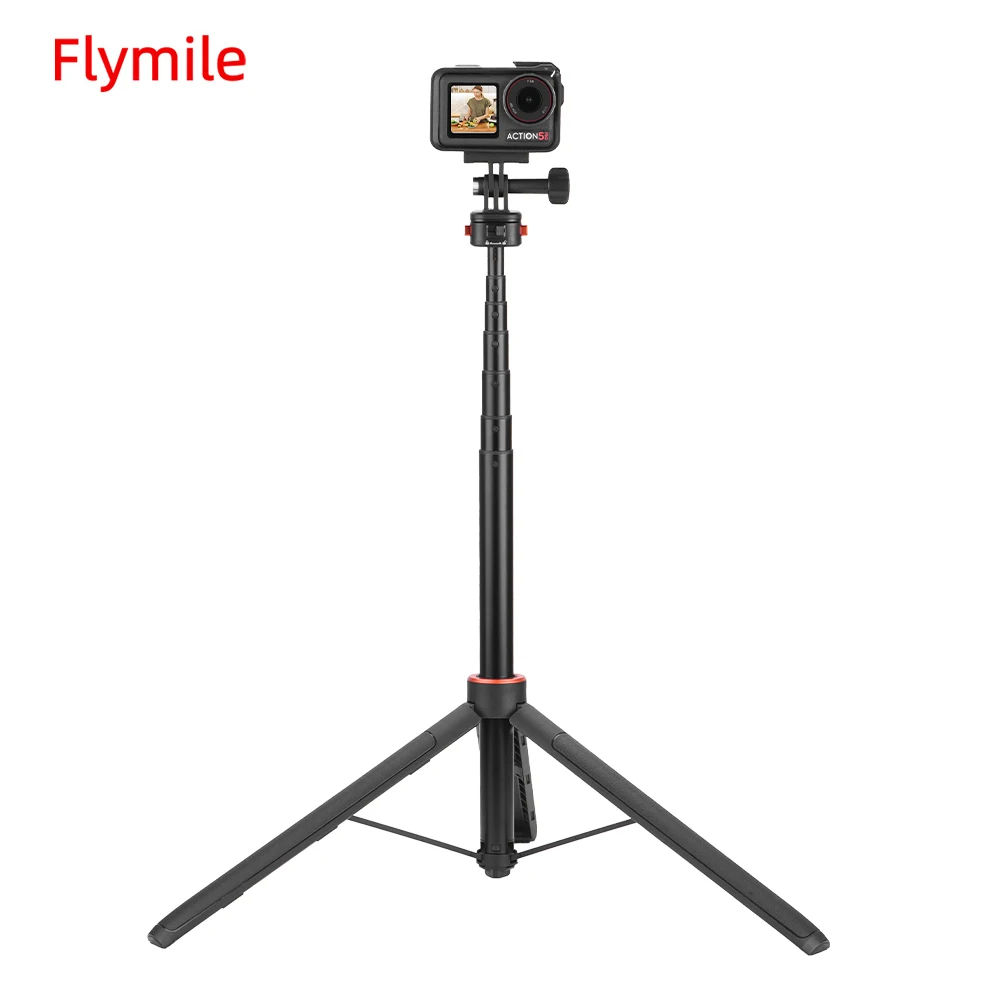 Flymile tragbares Stativ für DJI Action 5 Pro/Insta360 X4/Ace Pro 2/Gopro 13/Pocket 3 Kamera 31,5–163 cm Selfie-Sticks-Zubehör
