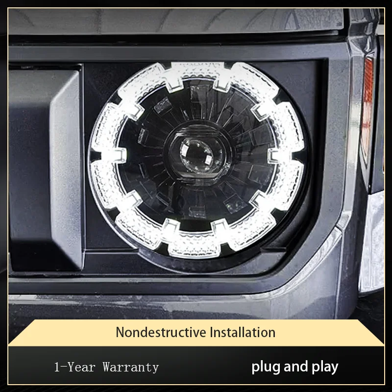 اكسسوارات المركبات لتويوتا لاند كروزر LC76 2024 الجبهة ضوء DRL رئيس مصباح سيارة بدوره إشارة ترقية LED عدسة المصباح السيارات #5