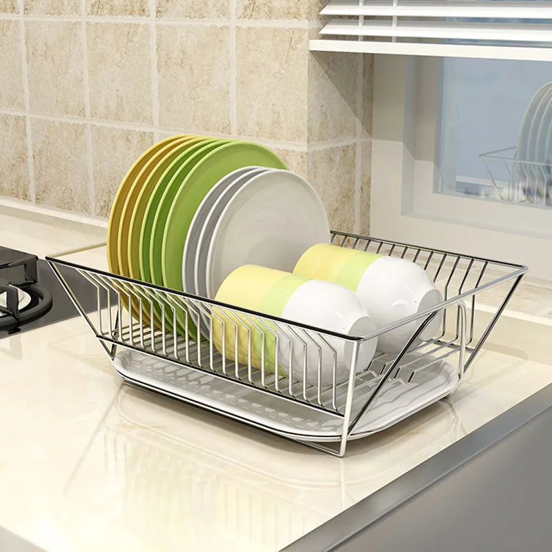 

﻿ Dish Drying Rack Kitchen Dish Bowl Draining Storage Rack Household Tableware Bowls Tray Holder Organizers For Kitchen Counter