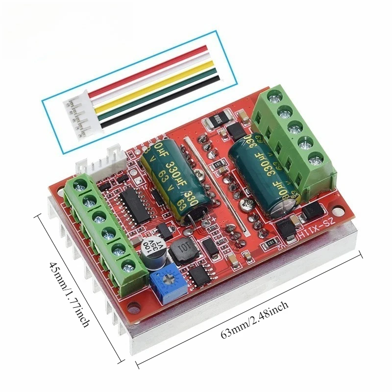 Controlador de Motor sin escobillas CC trifásico BLDC DC 6-60V 400W PWM Placa de controlador de Control de Motor Hall con avance/retroceso/freno