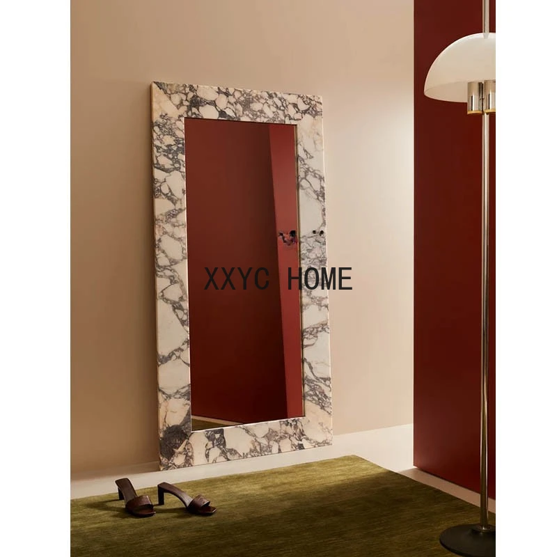 Living Room Bedroom Floor Mirror Marble Mirror Model Room Cloakroom Clothing Store