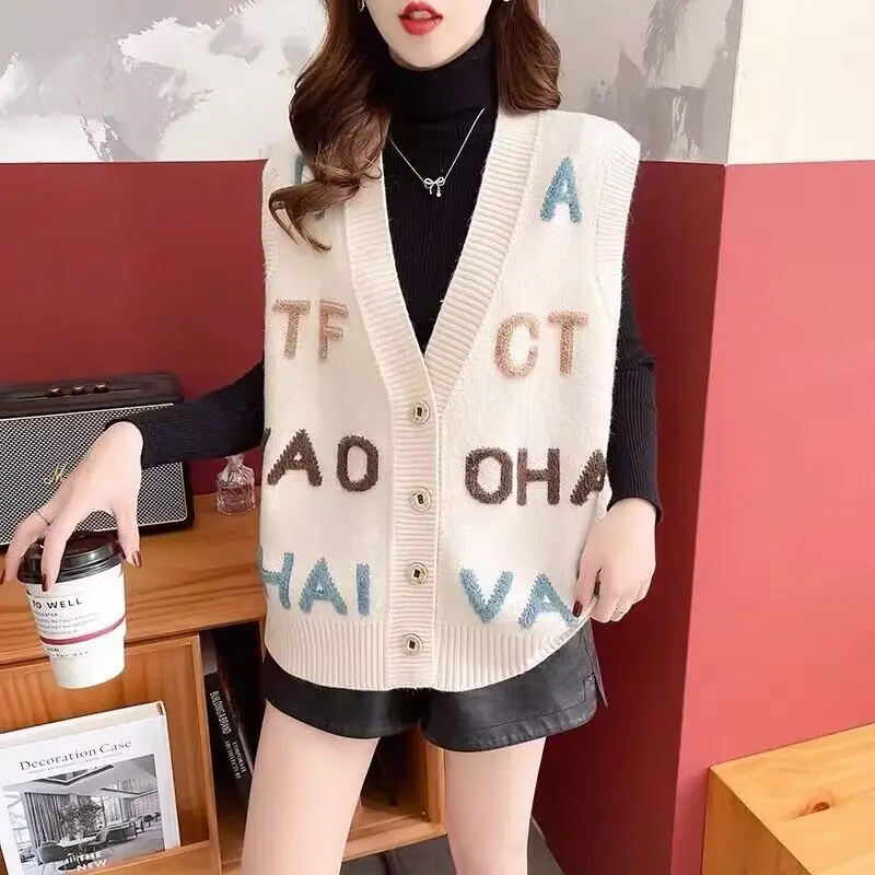 

Vintage Jacquard Knit Sweater Vest Casual Women's Vest Women's Coat Vest for Women Tops Vintage Sweater Vest Womens Clothing