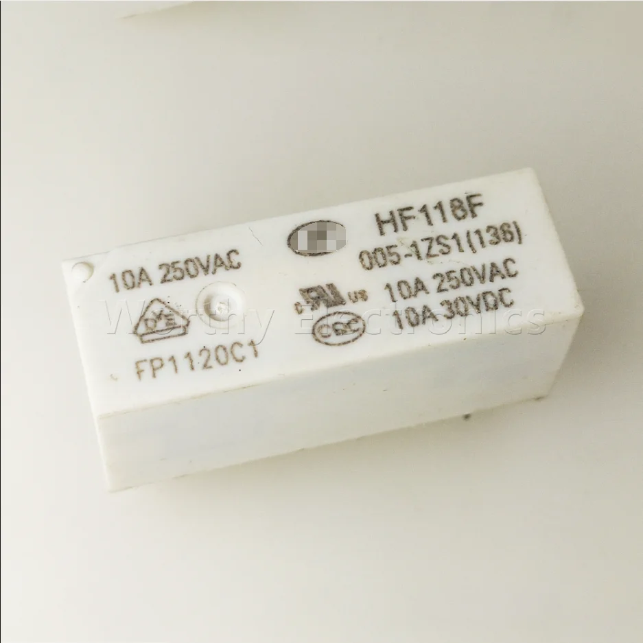 

Free shipping 10pcs/lot HF118F-005-1ZS1 10A 5VDC 5 pin relay DIP5