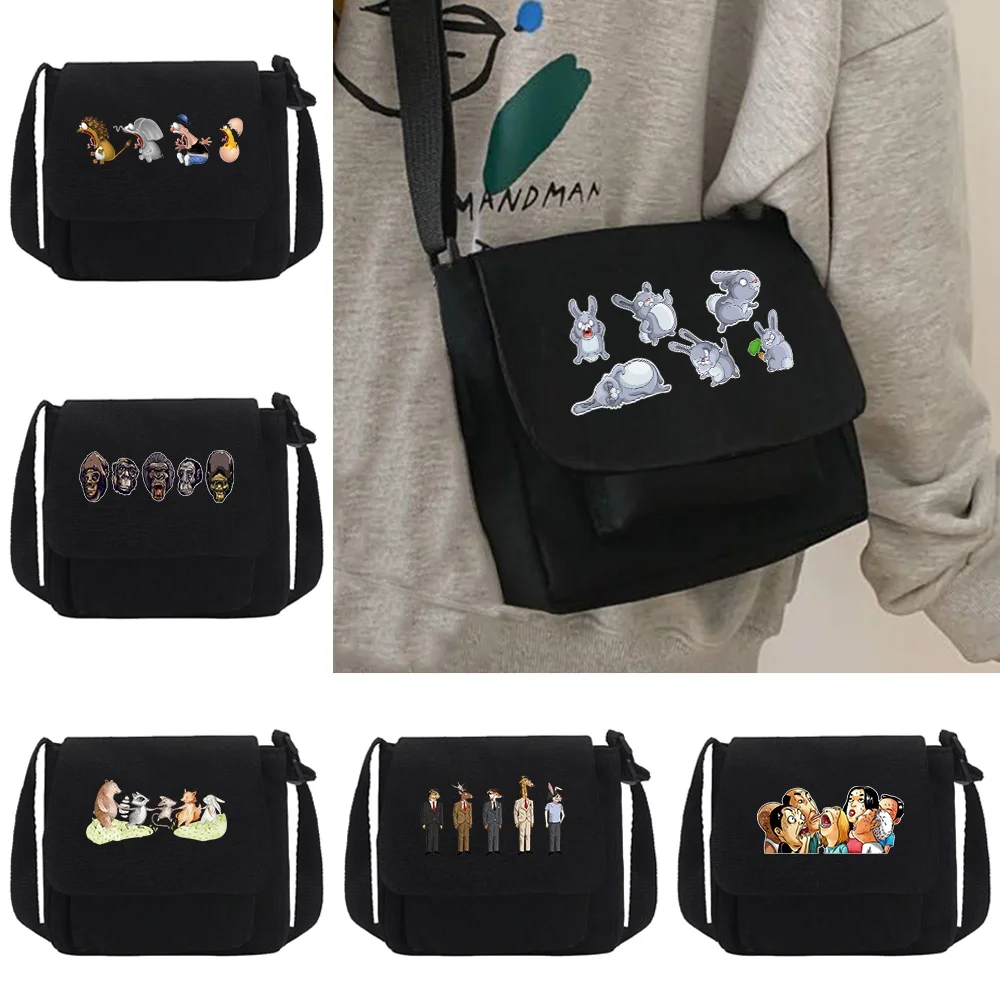 2026 Version Fashion New Shoulder Bag Youth Casual Canvas Bags Women Travel Organizer Handbag Blue Letter Print Messenger Pack