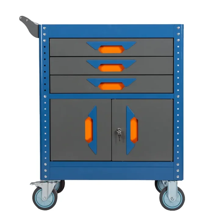 Heavy Duty Industrial Service Cart With Locking System Drawer Neatly Detachable Part Wheels For Garage Use OEM Customizable