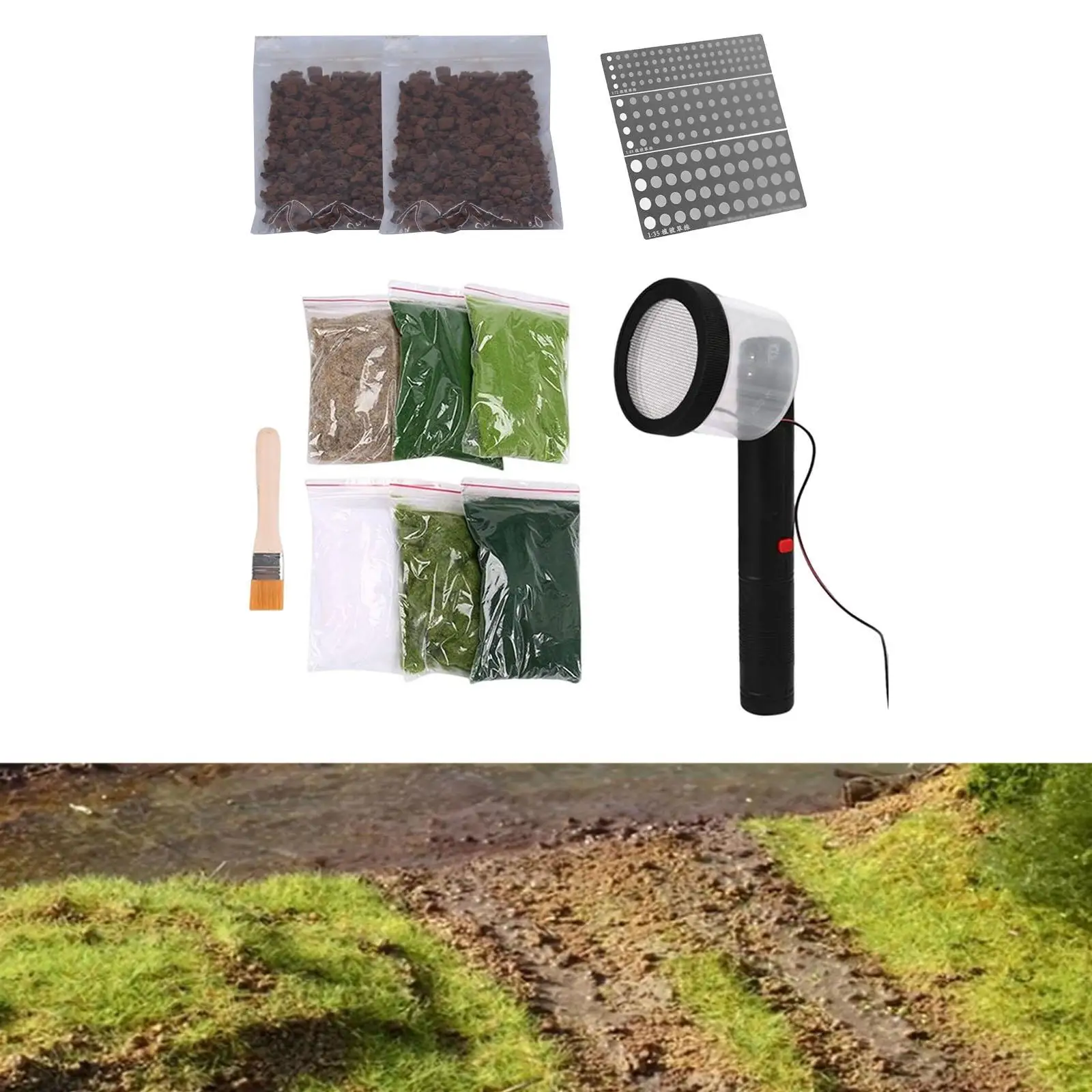 11 Pieces Static Grass DIY Project Electrostatic Flocking Machine