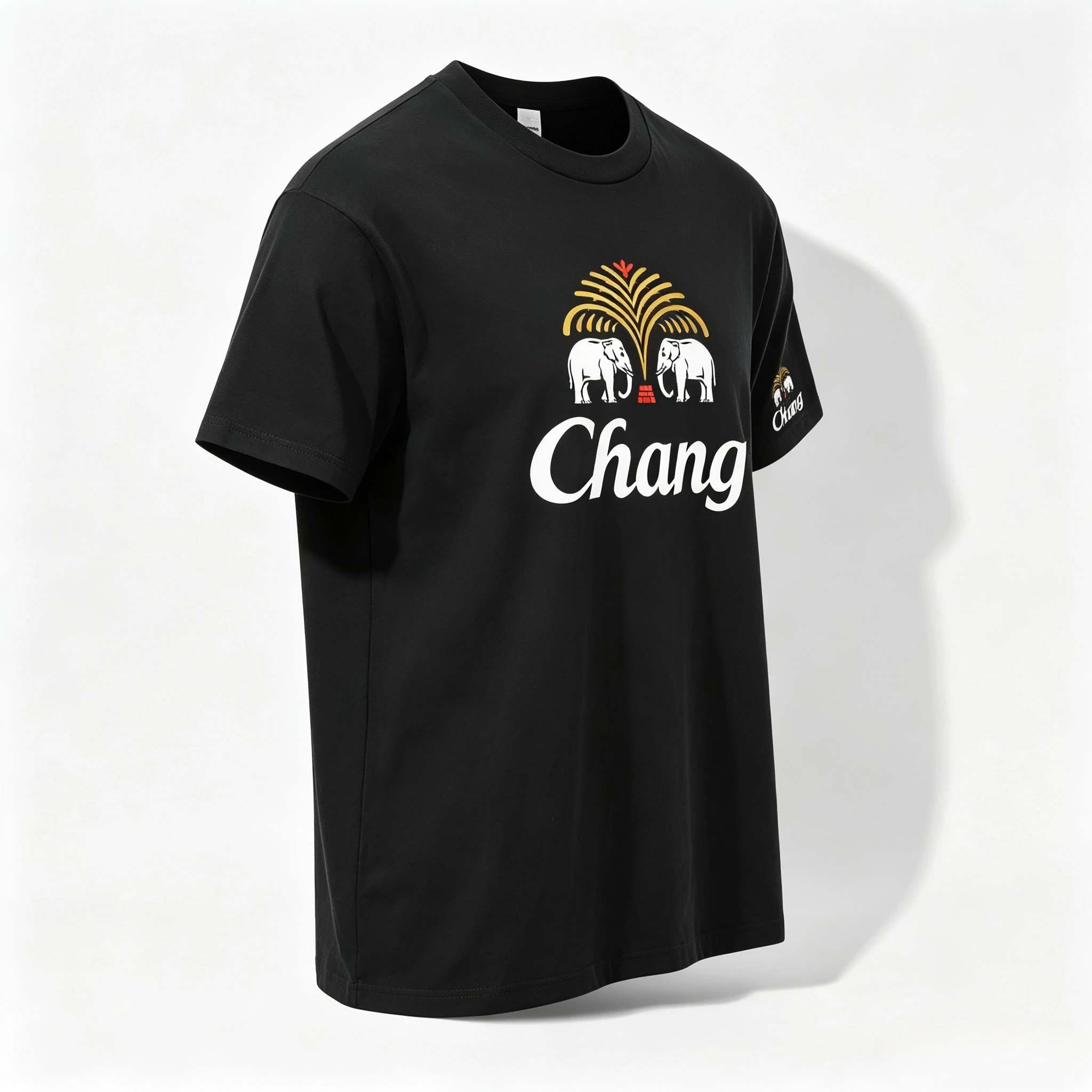 Vintage Chang Elephant Print T-Shirt Modal Breathable Fabric Thai Twin Elephant Sleeve  Graphic Short Sleeve Unisex Casual Tee