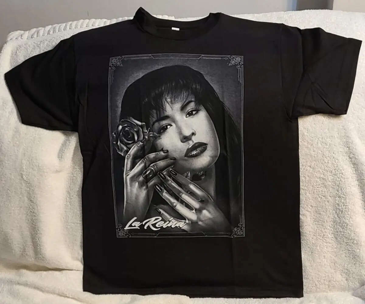 SELENA MEXICAN SINGER LA REINA MEXICO MUSIC ROSE FLOWER T-SHIRT