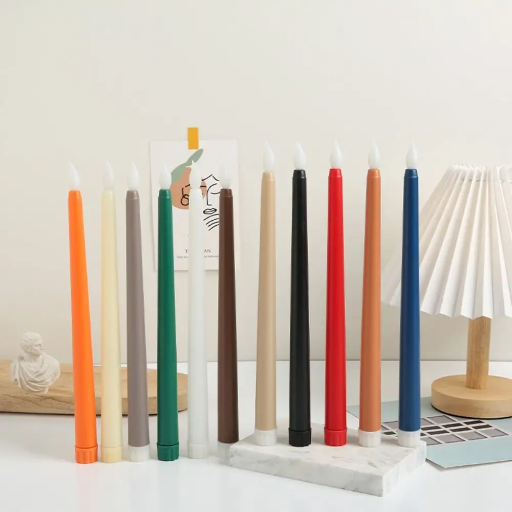 

Simulation Led Candles with Flickering Flame 3D Wick Flameless Taper Candles Tall Battery Operated Candlesticks Restaurant