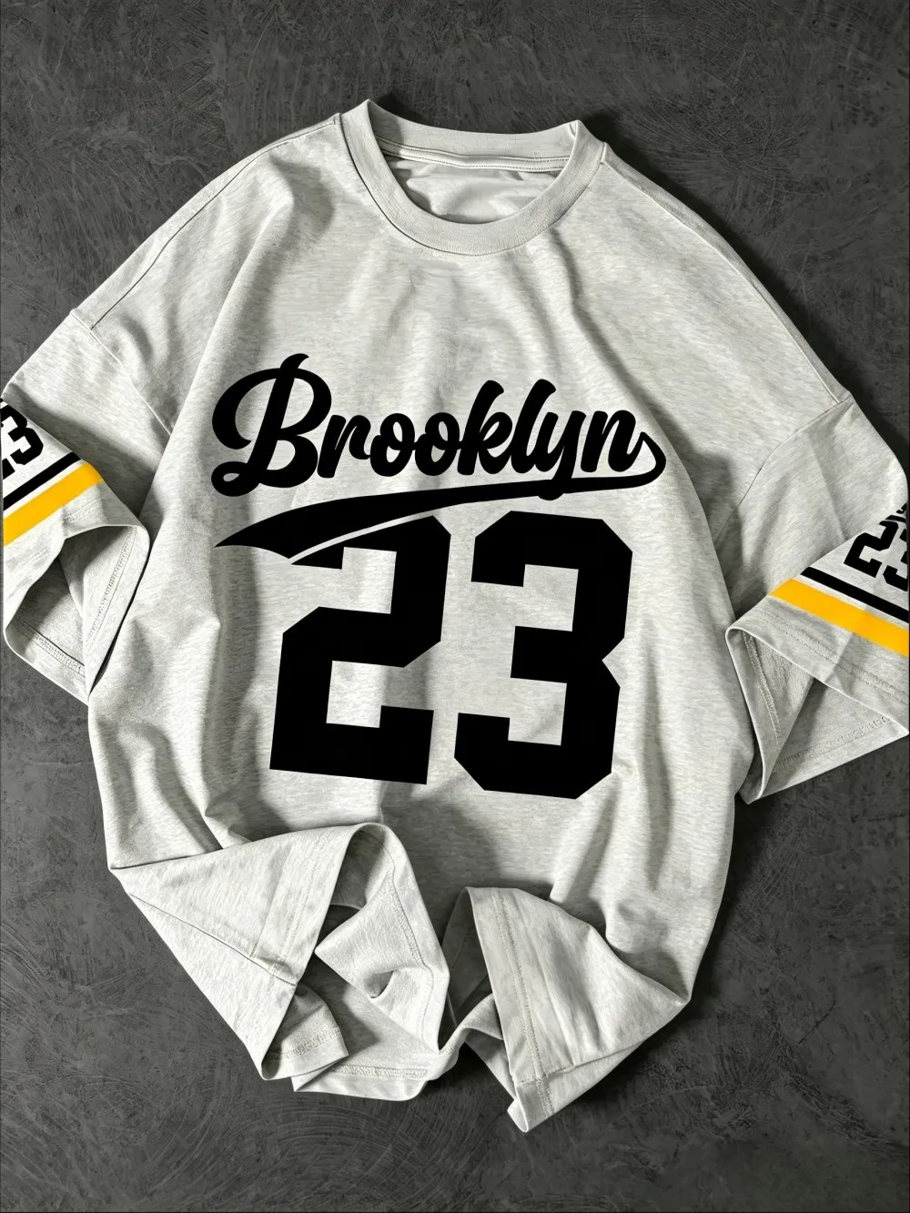 New American Men's Summer Brooklyn Letter Element Printed Comfortable and Breathable Round Neck T-shirt Outdoor Street Top