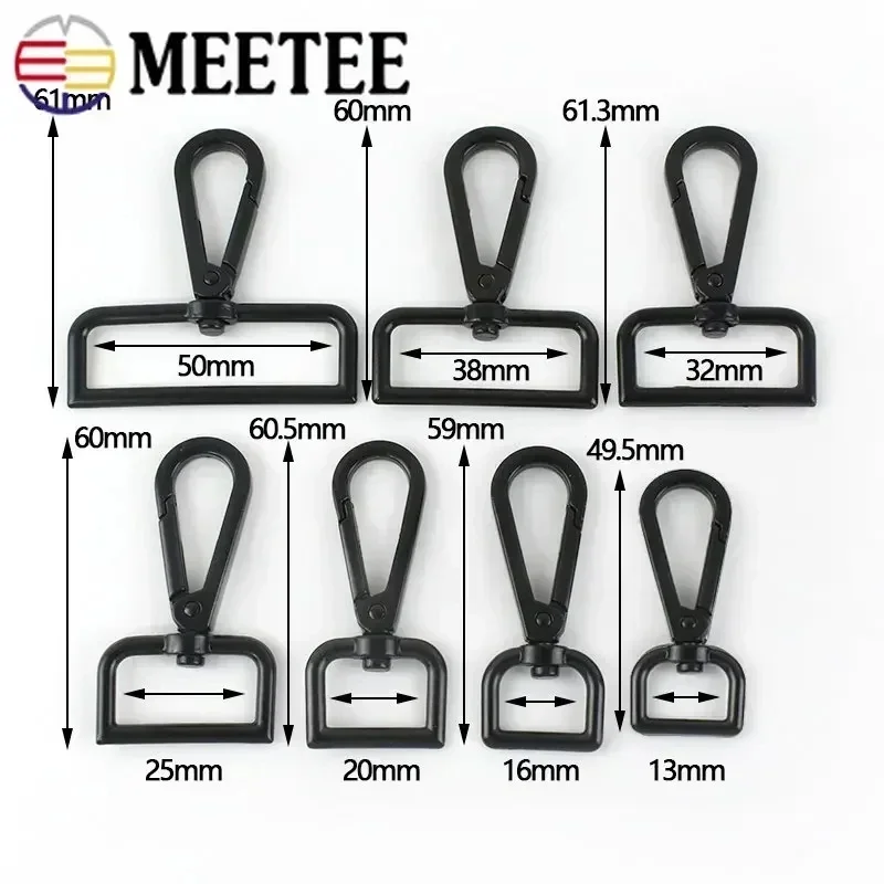 5/10Pcs Meetee 16-50mm Metal Buckles Lobster Clasp for Bag Strap Swivel Clasps Trigger Clips Dog Collar Hook DIY Leather Craft