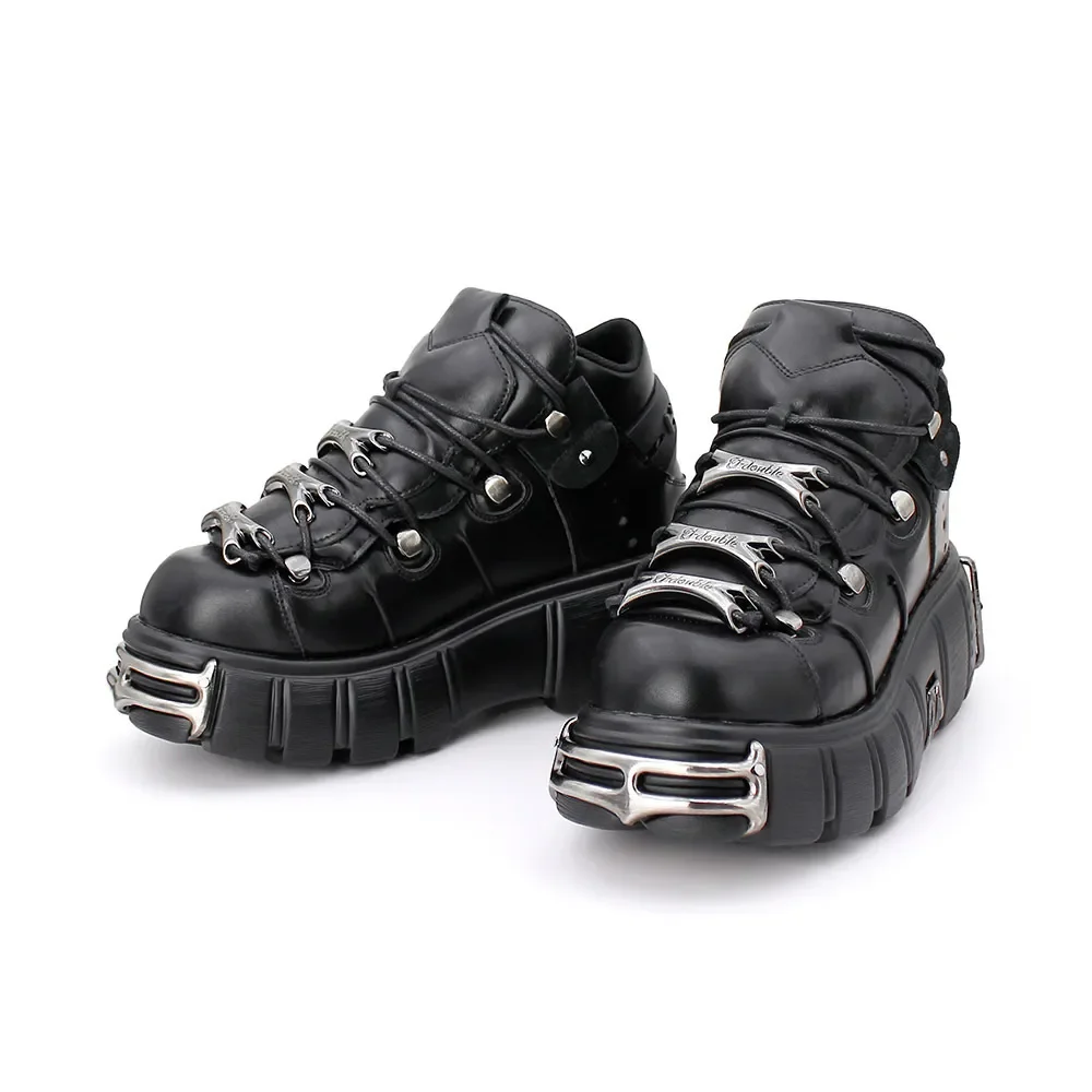 

Fashion Punk Shoes 30dec Rock 7cm Platform Woman Men Creepers Casual Flats Metal Decoration Thick Bottom Tennis Sneakers