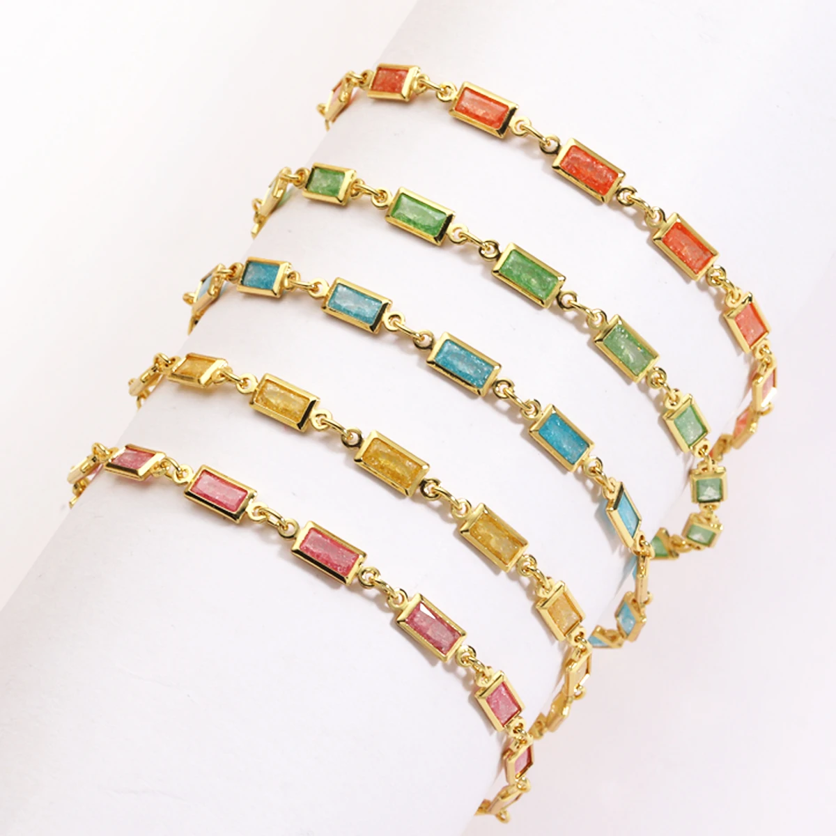 Sparking 18K Gold Plated Ice Flowers Cubic Zirconia Bracelet For Women Bling Crystal Cute Sweet Shining Jewelry Gift