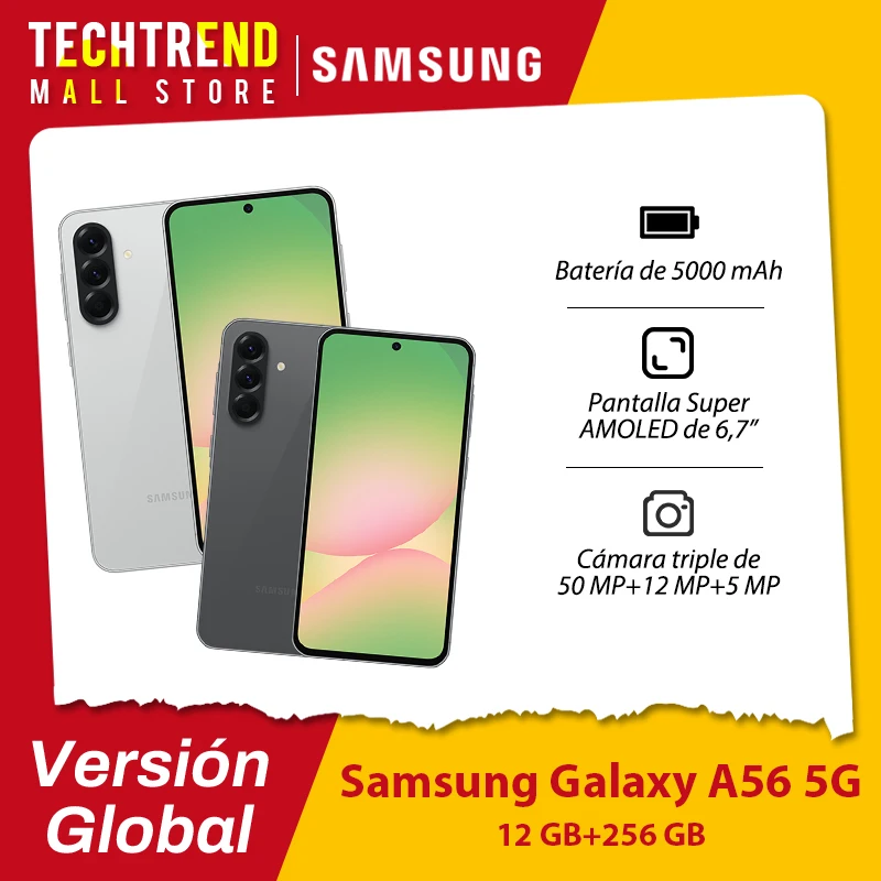 Samsung Galaxy A56 5G Smartphone 6,7 Zoll Super AMOLED Display 120Hz Bildwiederholrate 50MP Rückkamera 5000mAh Akku