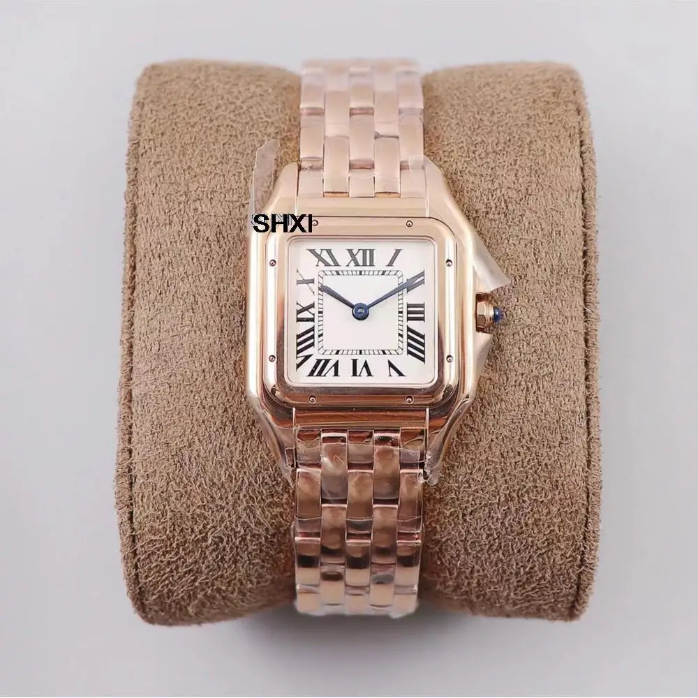 

SHXI Rose golden color Ladies Watches W2PN0006 1:1 High quality 27*37mm watches roman number clock stainless steel watches