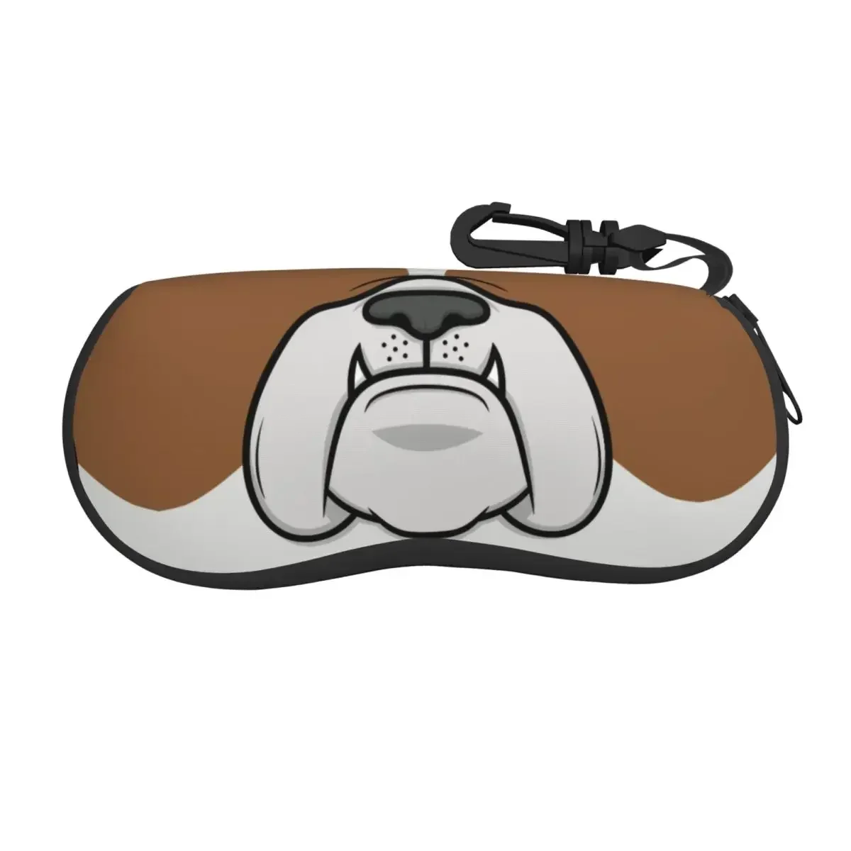 Custom British English Bulldog Dog Face Nose Shell Glasses Case Unisex Travel Frenchies Eyeglasses Case Sunglasses Protector Box