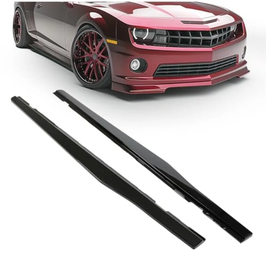 

Side Skirts Compatible with 2010-2015 Chevy Camaro LT LS SS Model Extension Bottom Line Lip Guard Kit Glossy Black
