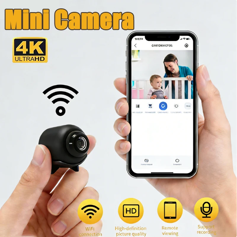

Умная мини-камера для дома с ночным видением, датчиком движения, Wi-Fi подключением, 1080P HD для домашней безопасности 2026