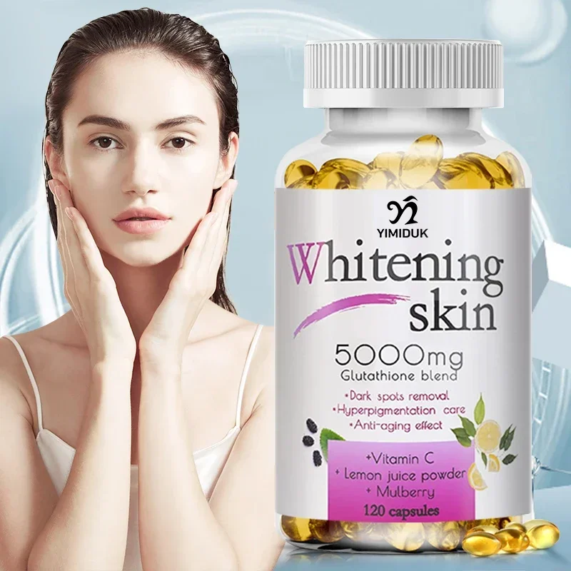 Natural Skin Whitening Effect Collagen, กลูตาไธโอนวิตามินซีผิวหน้าลดเมลานินต้านอนุมูลอิสระ