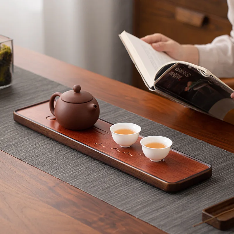 

Rosewood Dry Brewing Tea Tray, Rectangular Anti-Slip Gongfu Tea Set with Drainage - Compact HomeUseWoodenTea CeremonyAccessories