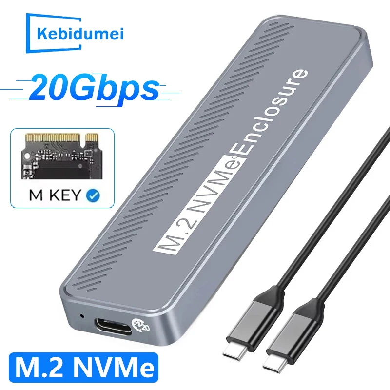 

20Gbps M.2 NVMe SSD Enclosure NVMe NGFF PCIe M.2 SSD Case Portable USB C 3.2Gen2 External Adapter for Macbook PC Hard Disk Box