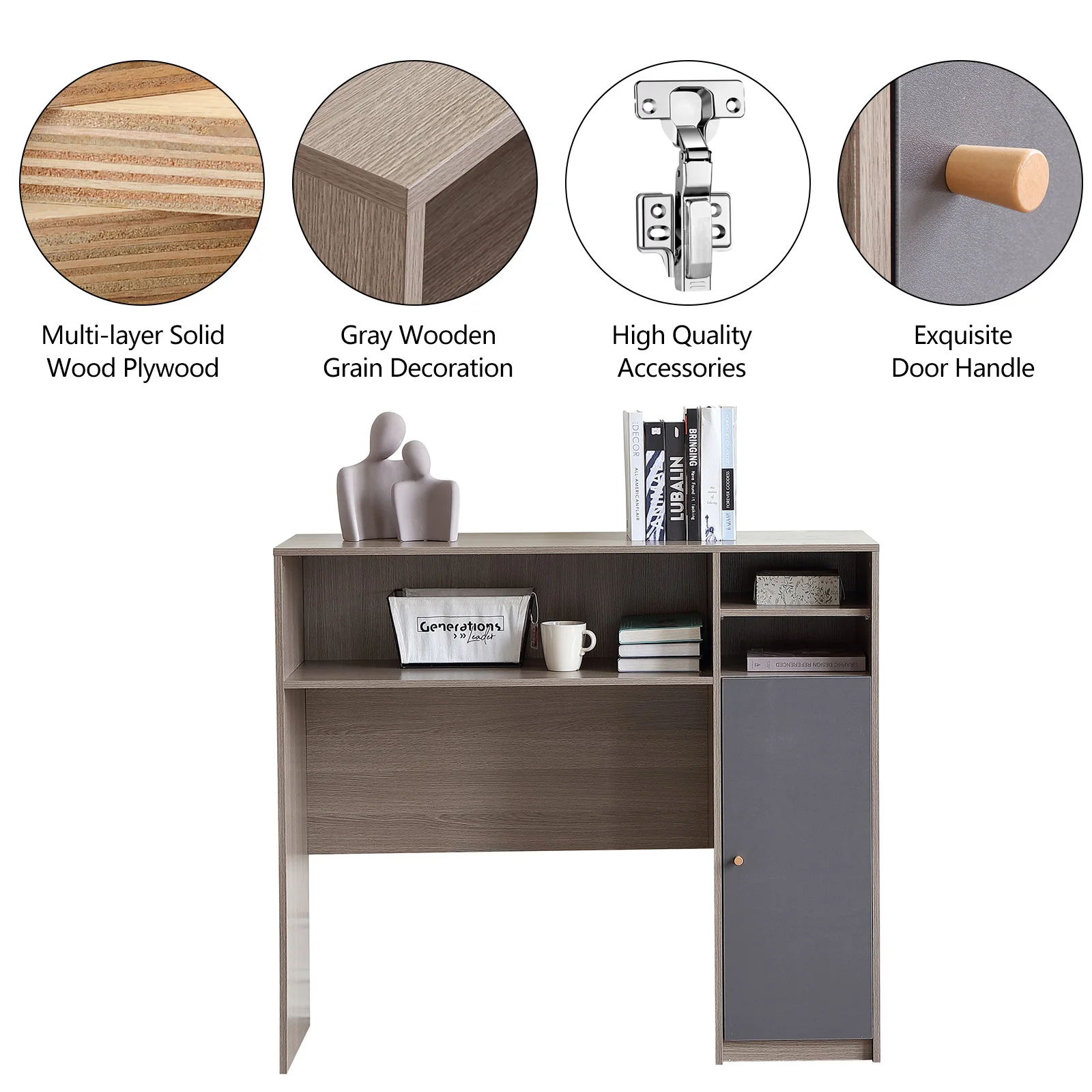 Armoire de Rangement avec Étagère, Buffet, Garde-Manger de Cuisine Moderne, Armoire de Rangement de Table Pliante