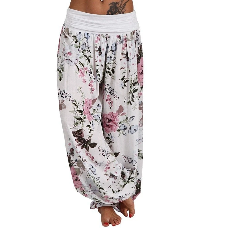 Ladies Fashion Print Wide Leg Pants Casual Pants Harlan Pants Casual Comfort Loose Pants for Ladies