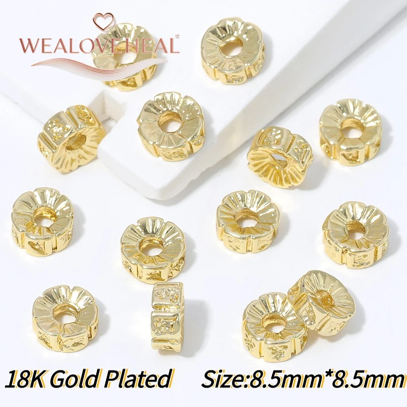18K vergoldete Messing-Distanzperlen, Trennperlen, runde Perlen für DIY-Armbänder, Halsketten, Schmuckherstellungszubehör – Detail 23