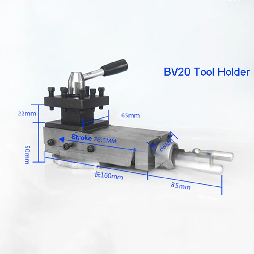 for BV20 Tool Holder Mini Lathe Accessories Lathe Metal Assembly Small Carriage Tool Holder,Width:for  70mm Stroke: 80mm