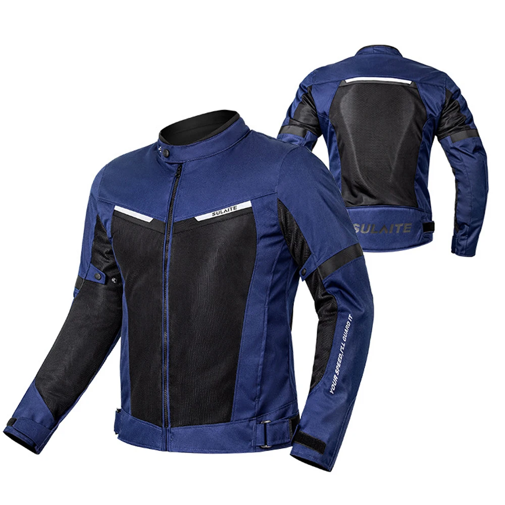 SULAITE Summer Motorcycle Jacket Breathable Motorcycle Riding Protective Clothing Internal CE Protective Gear