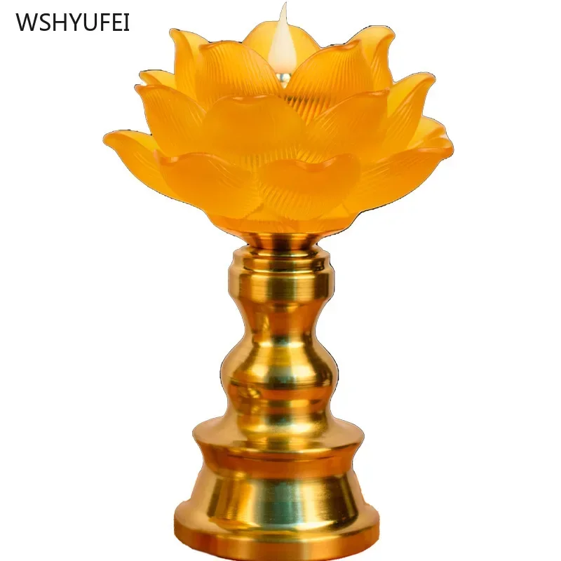 

Candlestick Shaped Like A Lotus Flower Ancestral Hall Supplies Pray for Auspiciousness Temple Law Society Sacrifice Home Decor