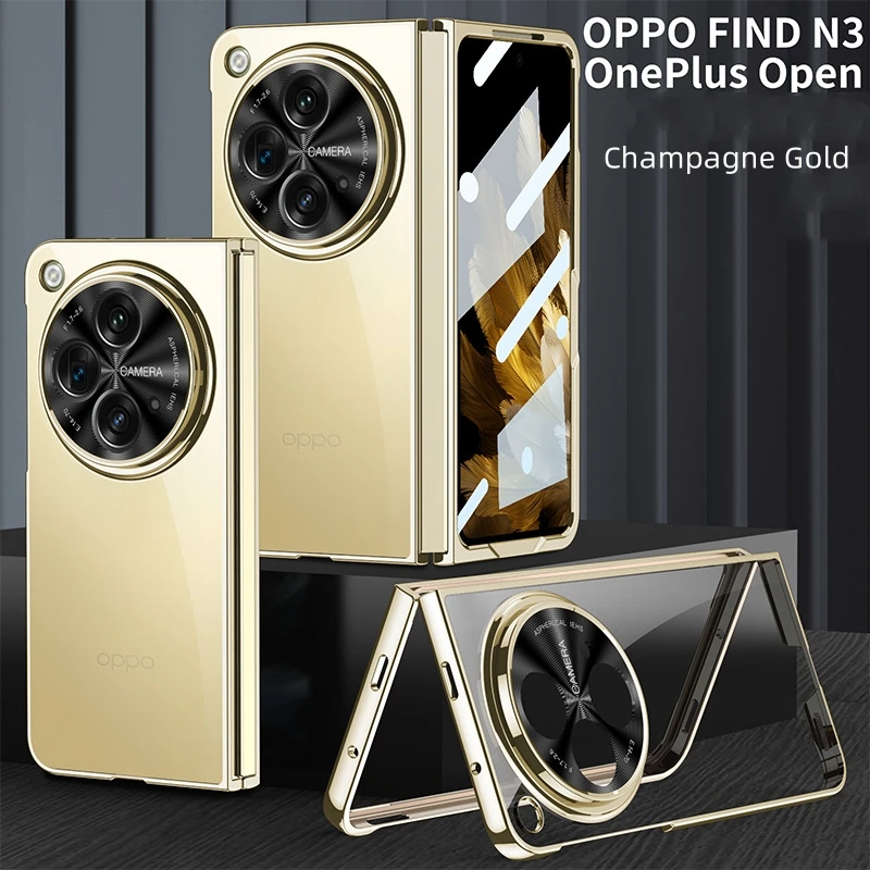 Applicable to OPPO Findn3 mobile phone case folding screen transparent PC electroplating case, OnePlus OPEN protective case
