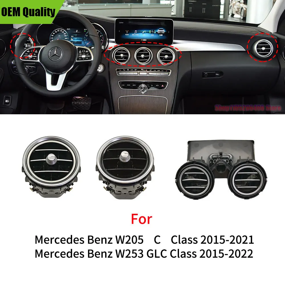 Car Front Rear Console Central Air Conditioner AC Vent Grille For Mercedes Benz C GLC Class W205 W253 C180 C200 GLC260 GLC300