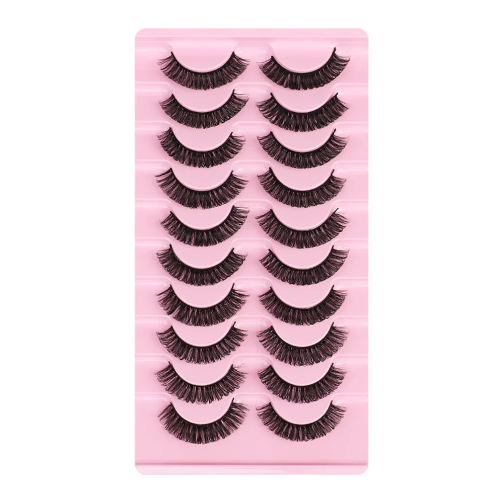 10 pairs Russian Strip Lashes Fluffy Mink Lashes 3D False Eyelashes Russian Volume Fake Eyelashes