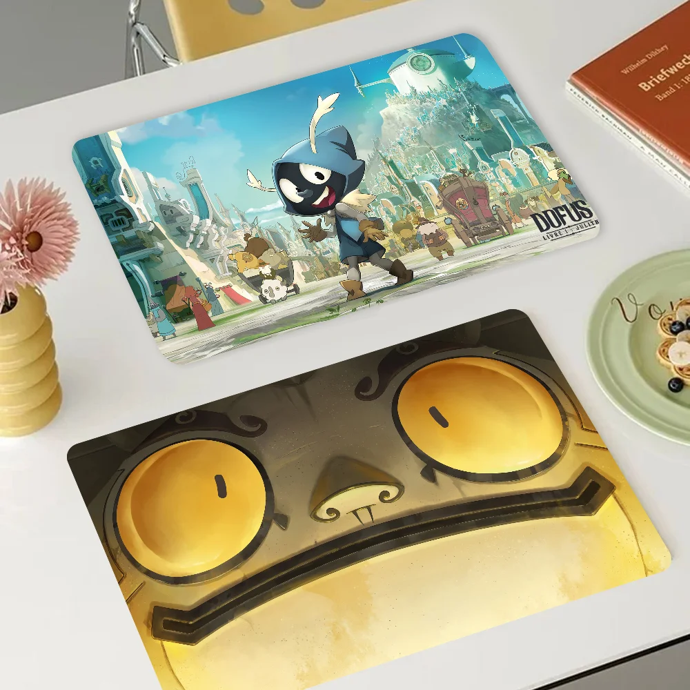 

D-DOFUS-WakfuS Kitchen Countertop Draining Mat Vintage Absorbent Mat Desktop Drying Mat Coasters Washable Tea Table Pad