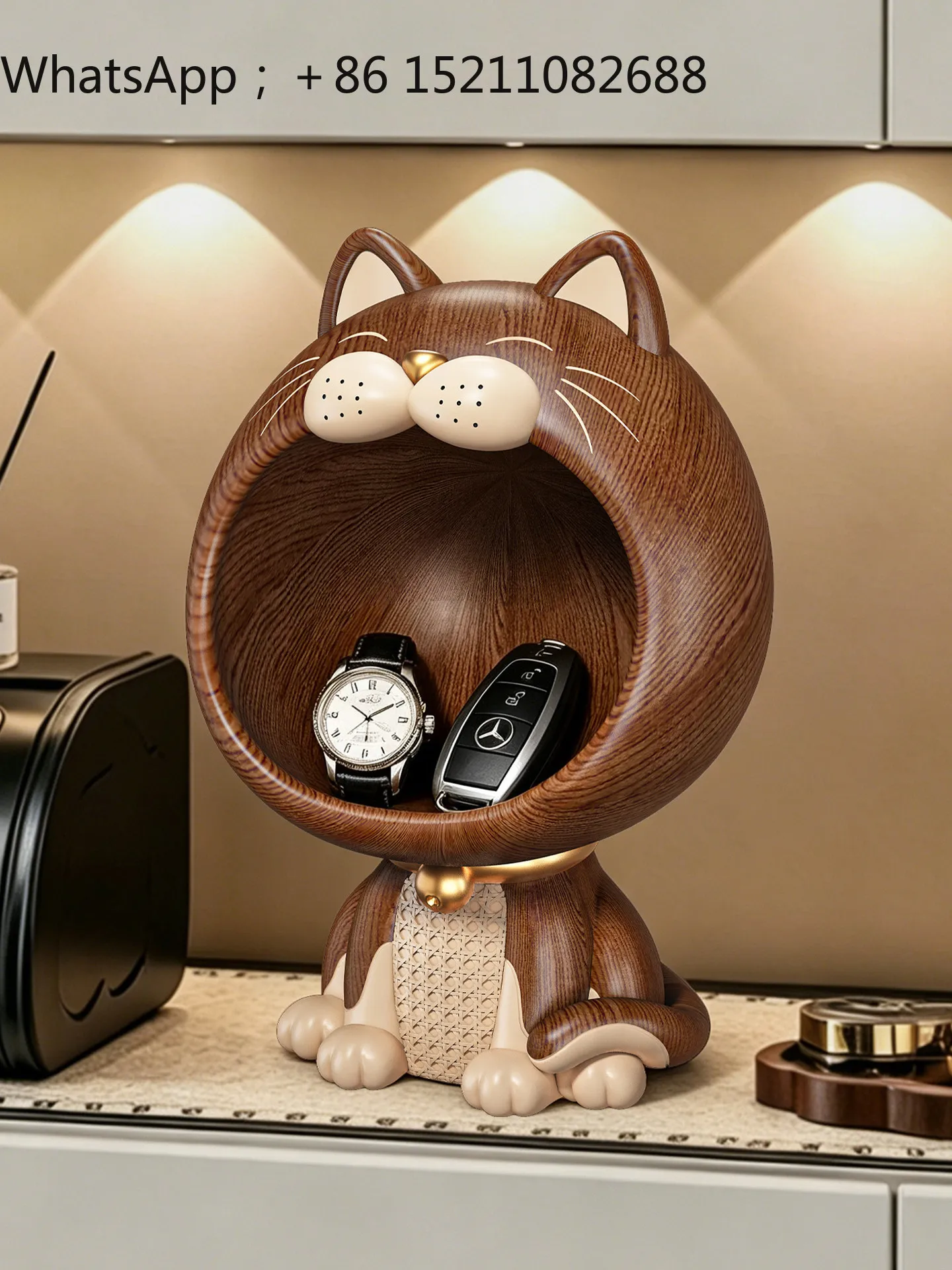 LLY medieval style big mouth cat key storage porch ornament light luxury high-end door entry door decoration housewarming gift