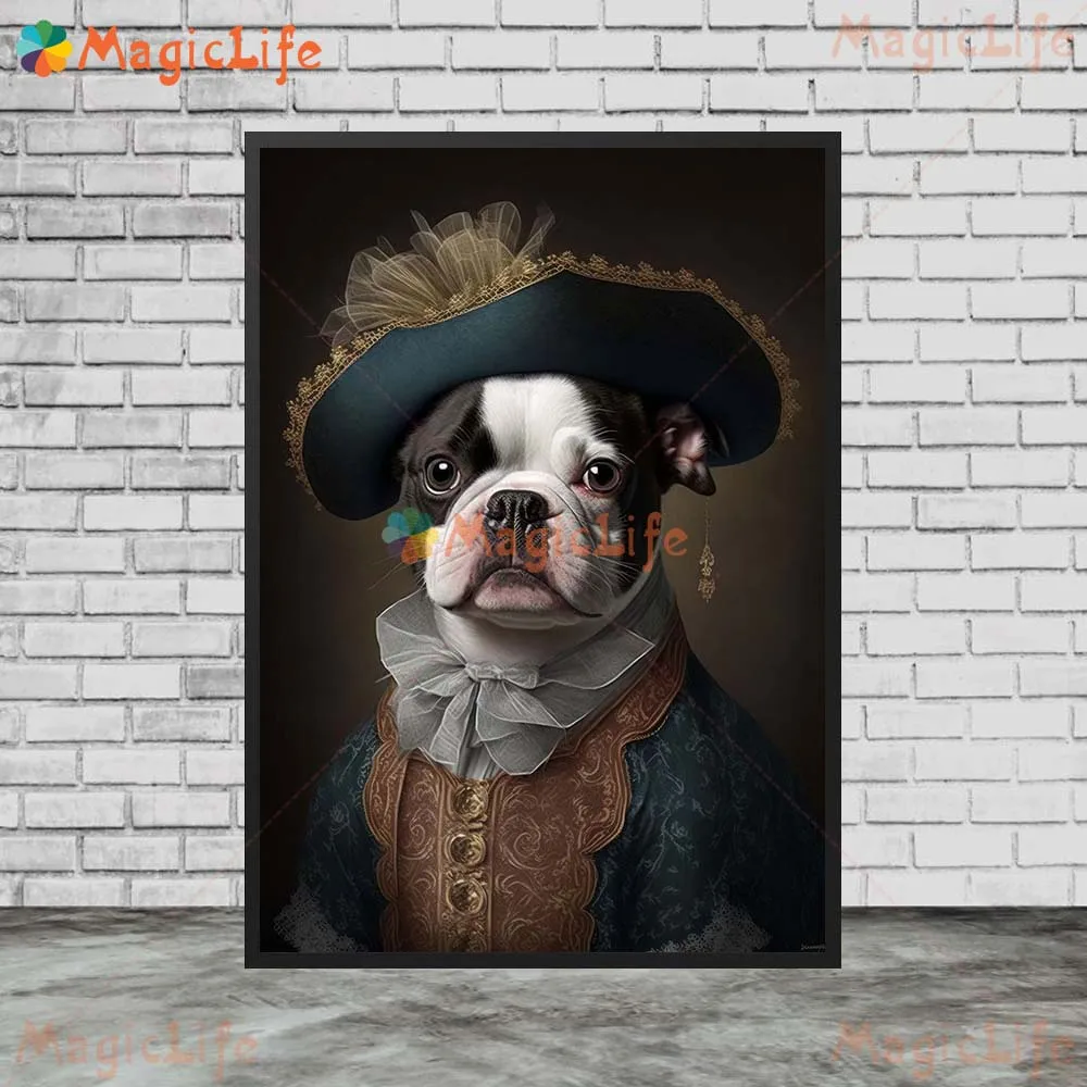 Vintage Dog Renaissance Animal Poster Wall Pictures For Living Room Nordic Poster Wall Art Canvas Painting Home Decor Unframed