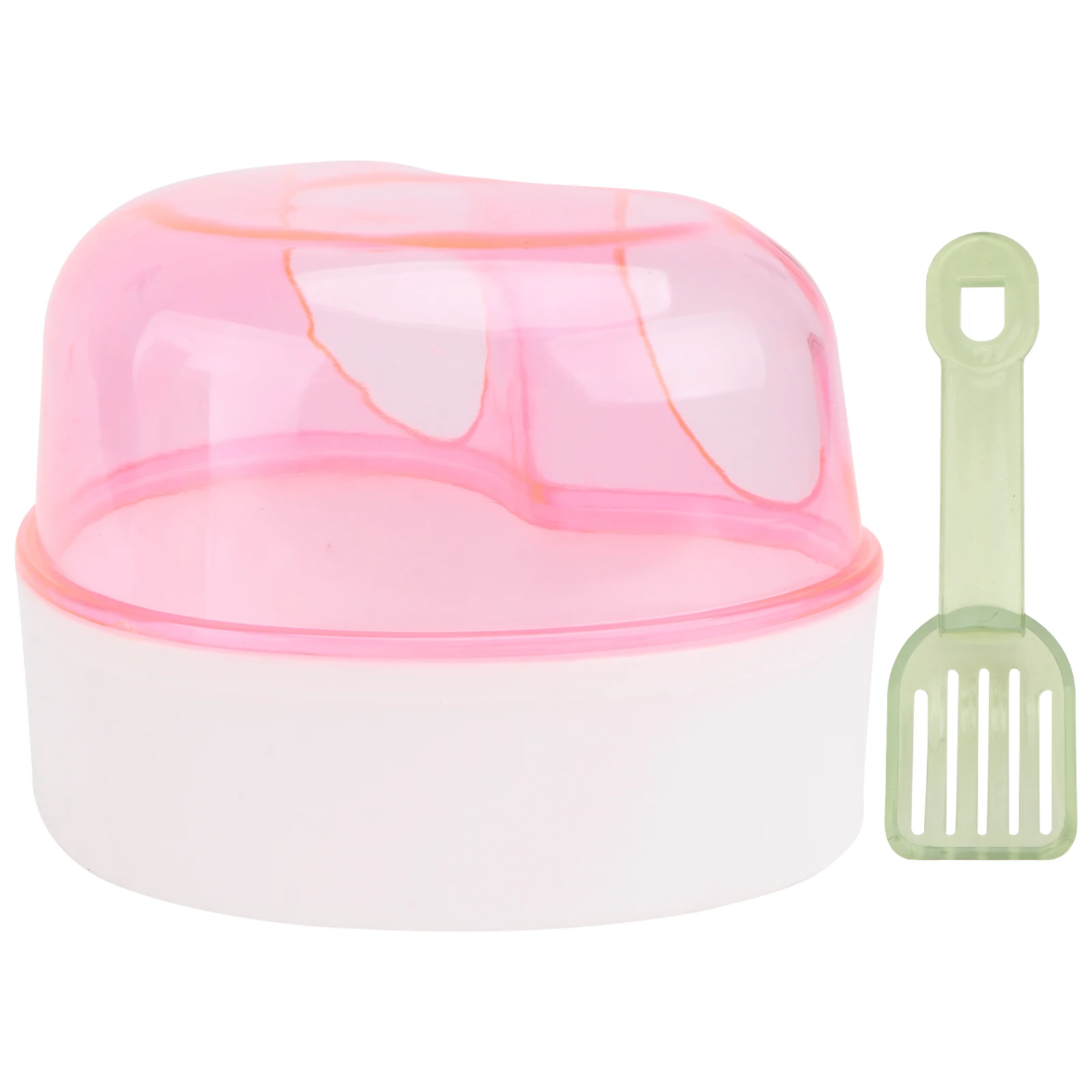 

Small Pet Hamster Sand Bath Room Half Transparent Durable Plastic Bath Tub Portable Sand Bathing Basin for Hamsters