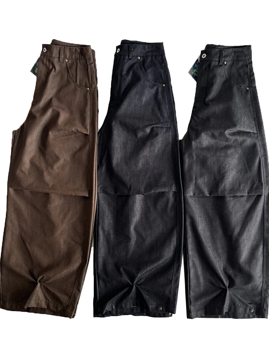 

Heavyweight American Streetwear Vintage Wide Leg Straight Cut Knife Pants Spring Lazy Versatile Workwear Long Trousers for Men