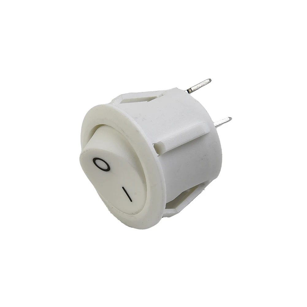 Caravan Rocker Switches Boat Camper Van Mini Motorhome Snap-In Terminal White 2 Pin 2 Stalls 20mm 6A250V Practical