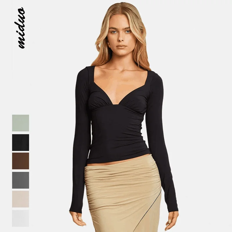 

Женская длинная футболка с воротником-стойкой, тонкая повседневная одежда для взрослых Sle Ele, идеально подходящая для офиса и официальных случаев