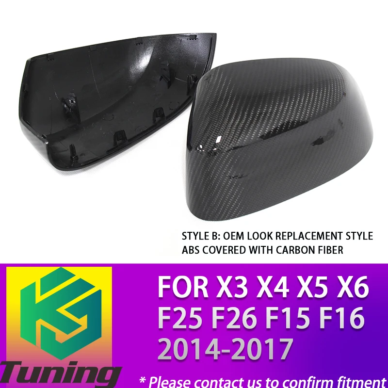 ABS/ Carbon Fiber Mirror Cover For X3 F25 X4 F26 X5 F15 F16 2014 2015 2016 2017 Side Door Rearview Caps