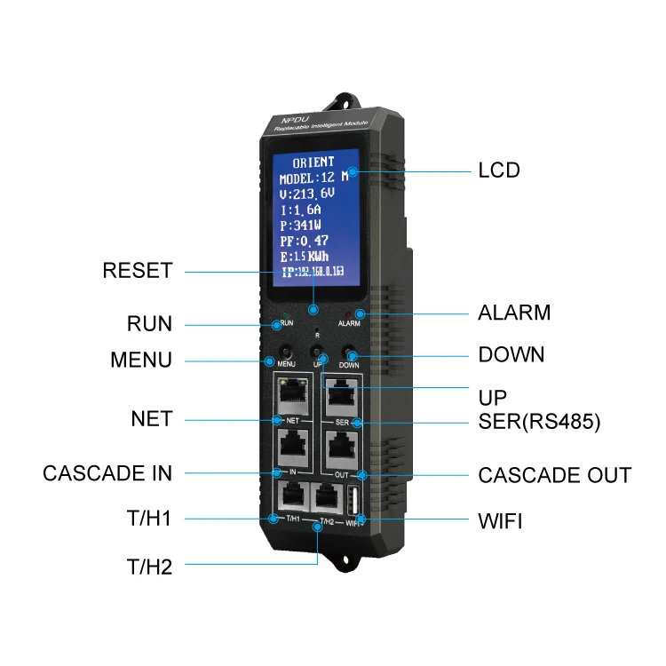 Zero U 220V 380V 63A Powerful Network Management IEC C13 & C19 Outlets Smart Hot Swap Meter PDU Sockets for Various