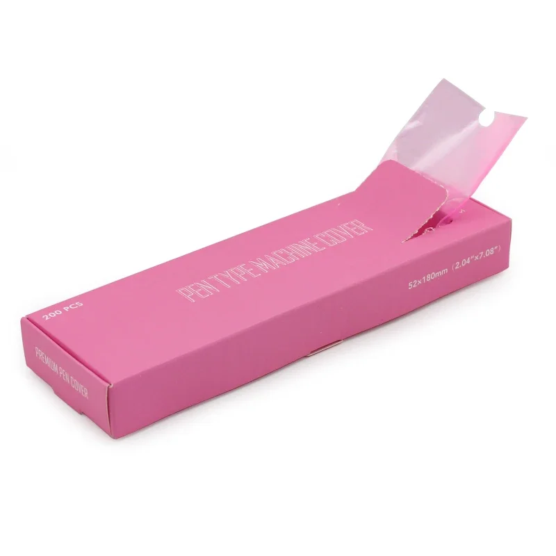 

200pcs/box Disposable Cartridge Tattoo Machine Sleeves Bags Pen Type Covers Pink Tattoo Pen Covers - Tattoo Pen Machine Bags